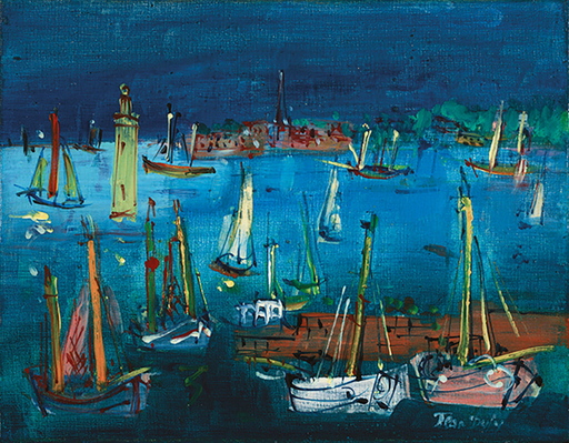Jean DUFY - Painting - Port de Honfleur