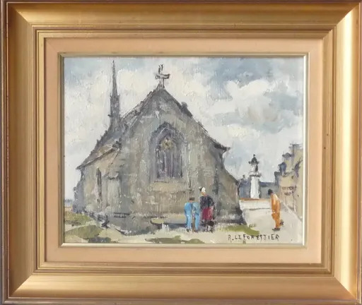 René LEFORESTIER - Painting - concarneau chapelle notre dame du bon secours