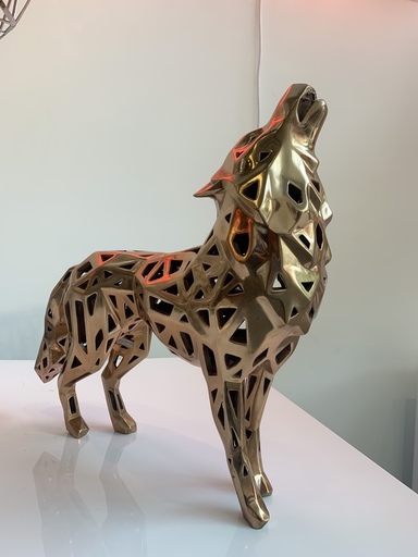 Richard ORLINSKI - Sculpture-Volume - Howling Wolf Carved Bronze