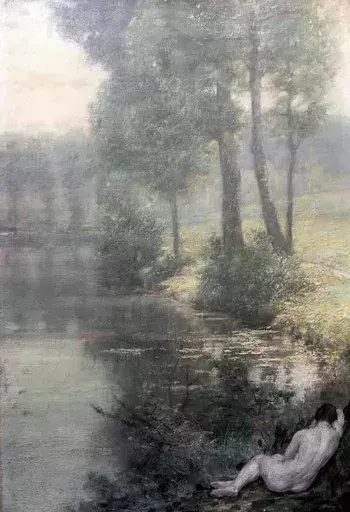 Auguste LEVEQUE - Pintura - Symbolist landscape