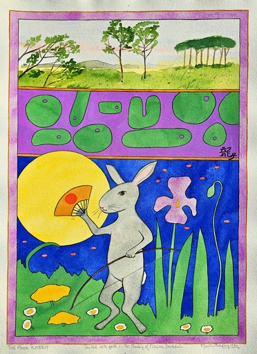 Martin BRADLEY - Disegno Acquarello - The moon rabbit