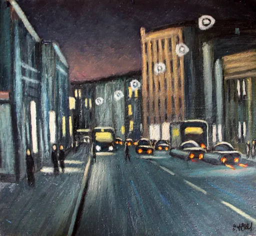 Valeriy NESTEROV - Painting - Sretenka street. Moscow