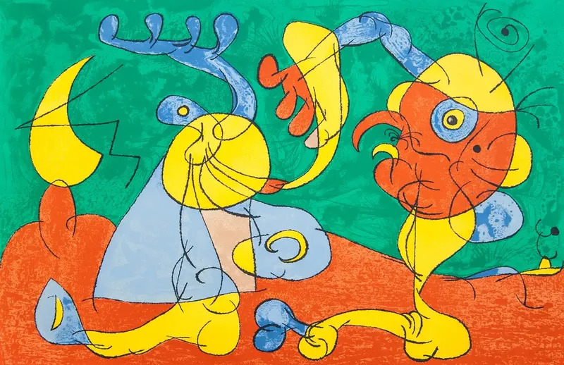 胡安·米罗 - 版画 - the nobles at the trapdoor iii, from: series