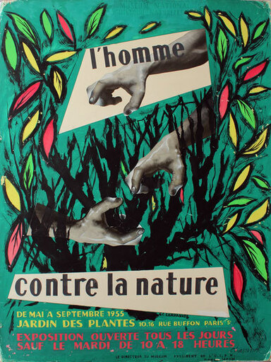 Georges CHAVANNE - Dibujo Acuarela - L'hommr contre la nature