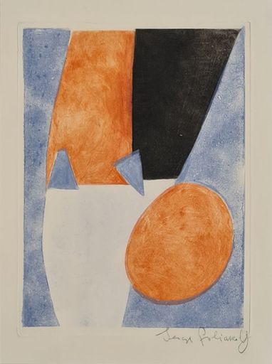 Serge POLIAKOFF - Print-Multiple - Composition bleue, grise et rouge 