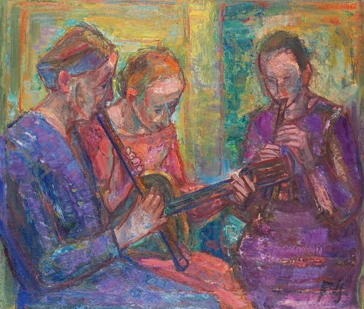 Marianne FIEGLHUBER-GUTSCHER - Pintura - Musizierende Blinde II