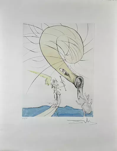 Salvador DALI - Estampe-Multiple - After 50 Years of Surrealism Freud Head of Snails