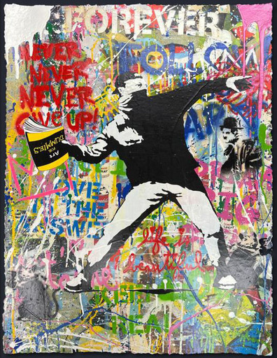 MR BRAINWASH - Peinture - Banksy Thrower