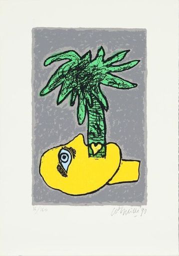 ギヨーム・コルネイユ - 版画 - Trilogie tropicale (jaune)