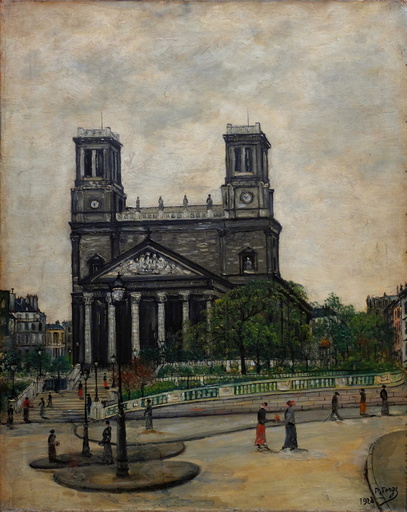 Pierre FARGE - Painting - Paris, l'église Saint Vincent de Paul