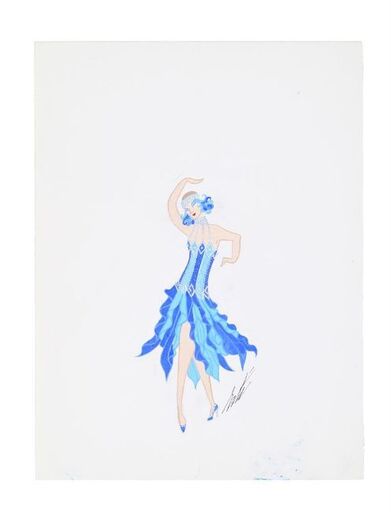 ERTÉ - Zeichnung Aquarell - The Dancers girls