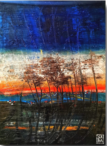 Sara VERDINI - Painting - ELECTRIC SUNSET LIGHTS