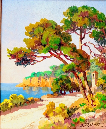 Etienne ROBERT - Pintura - Paysage Provençal méditerranéen Cassis, Marseille 
