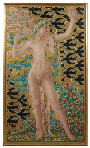 Alfred WAAGNER - Gemälde - "Adonis", Vienna Art Nouveau, Monumental Painting, ca.1920