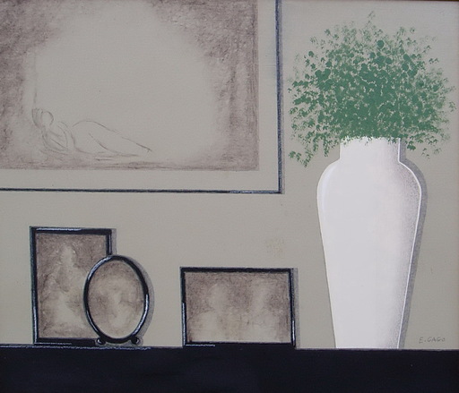 Elena GAGO - Gemälde - interior con florero