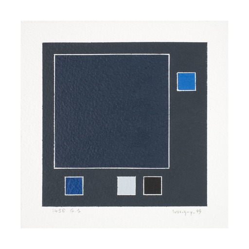 Guy DE LUSSIGNY - Painting - Le bleu et le noir 