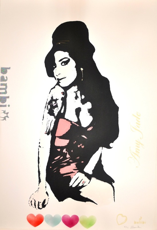 BAMBI - Pintura - Amy (Winehouse) Red Unique with Diamond Dust