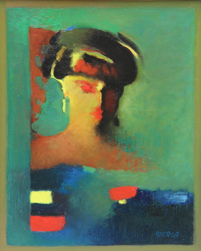 Roland BIERGE - Painting - FEMME AU MIROIR