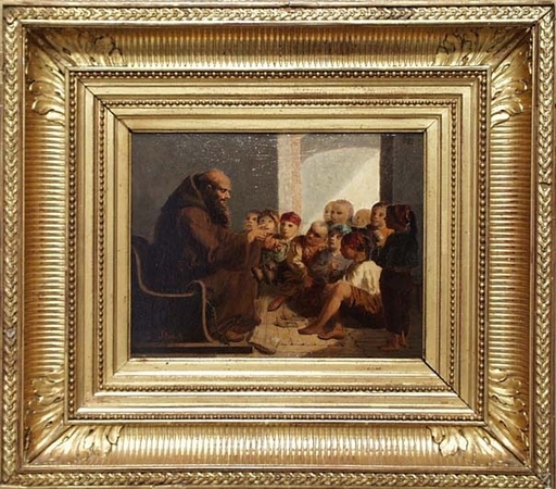Julius Joseph Gaspar STARCK - Gemälde - "In an Algerian School" by Julius Starck, 19th Century 
