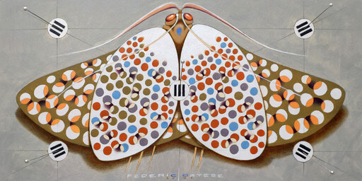 Federico CORTESE - Zeichnung Aquarell - Chromatic butterfly - white