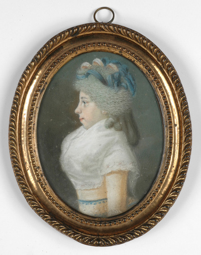 Johannes ANSPACH - Miniature - "Fraülein Schultz" pastel miniature, 1794