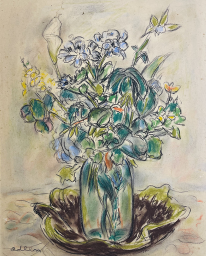 Michel ADLEN - Drawing-Watercolor - Bouquet
