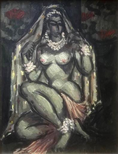 Emile François CHAMBON - 绘画 - Oriental nude female of the harem - Hommage to Van Dongen