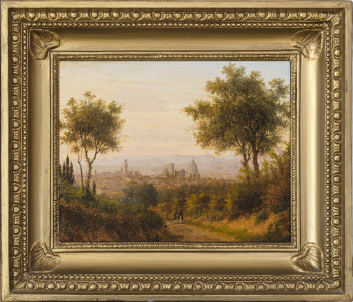 Wilhelm BRÜCKE - Peinture - Blick auf Florenz