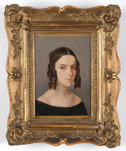 Peinture - "Portrait of a young woman" oil painting, 1840s