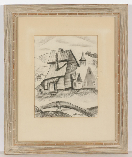 Israel ABRAMOVSKY - Zeichnung Aquarell - "Village motif", drawing, 1920s