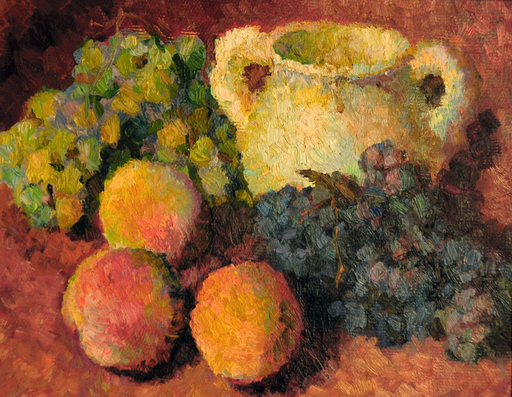 Vladimir Grigorievic WEISBERG - Peinture - Still life with grapes