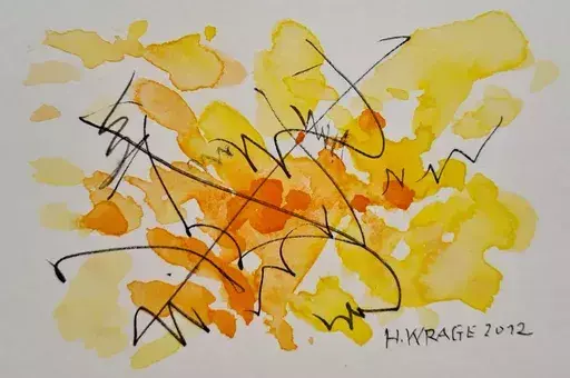 Hans WRAGE - Drawing-Watercolor - Ohne Titel - abstrakt # 23703