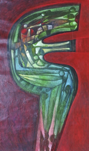 Raul Enmanuel POZO - Painting - Camaleon verde