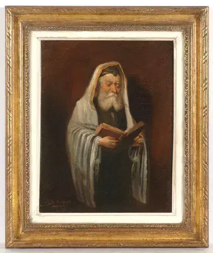 S. SEEBERGER - Painting - "Praying rabbi", oil painting, 1910/20s 