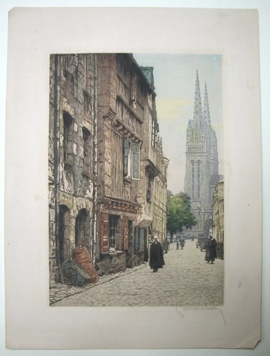 Gustave H. MARCHETTI - Druckgrafik-Multiple - European Street and Cathedral