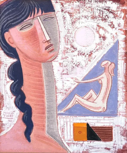 Mario TOZZI - Painting - Busto con figurina