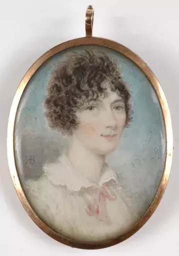 Henry BONE - Miniature - "Portrait of actress Miss Farren" rare miniature on ivory