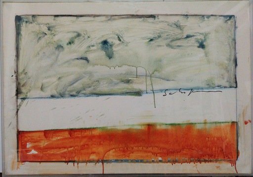 Mario SCHIFANO - Peinture - Paesaggio anemico