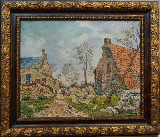 Emile GUIBLAIN-COQUERY - Painting - Paysage à Toul Sainte-Croix, Creuse