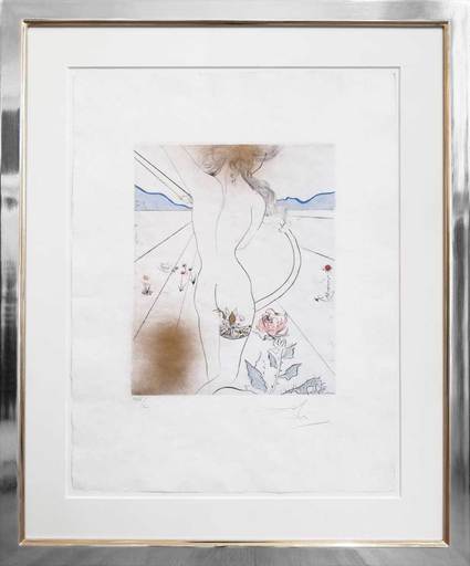 萨尔瓦多·达利 - 版画 - Nude with Garter - Akt mit Strumpfband - La Nu à la Jarretiè