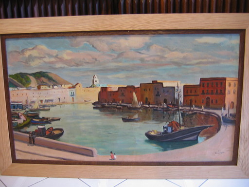 Gustave LINO - Peinture - Le vieux port de Bizerte