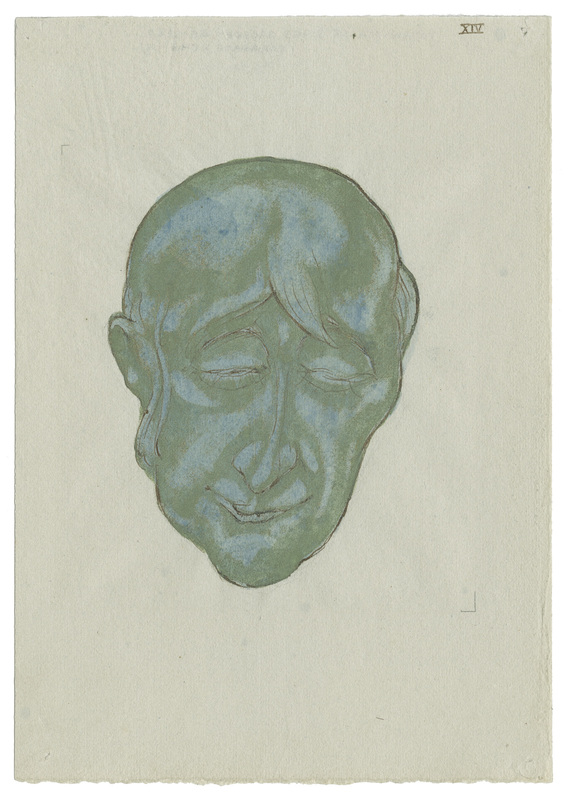 Marcus BEHMER - Drawing-Watercolor - Totenmaske eines großen Geigers