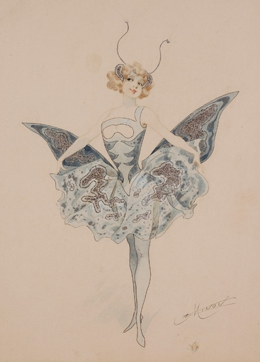 Alexandre Jean Louis JAZET - Drawing-Watercolor - "Costume Design" by Alexandre J. L. Jazet, ca 1890