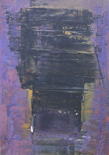 Antal BIRO - Gemälde - Purple and Black Abstraction