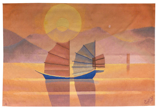 Louis TOFFOLI - Tapestry - Coucher de soleil sur l'Orient