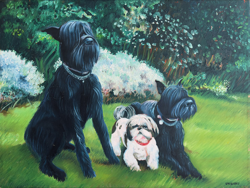 Nicolás García URIBURU - Pintura - Portrait de chiens