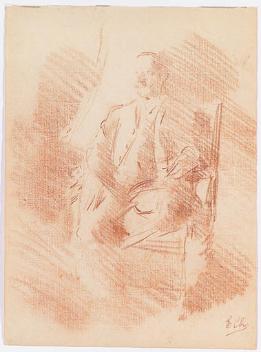 Eduard CHARLEMONT - Zeichnung Aquarell - Portrait Study, late 19th Century