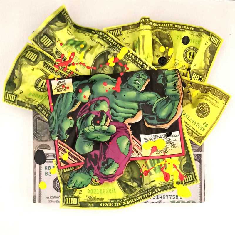 Sara ARNAOUT - Pintura - Hulk - Green Money
