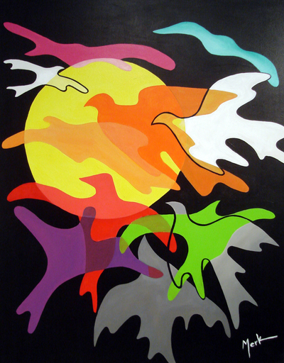 Brigitte THONHAUSER-MERK - Pintura - Les Oiseaux de Nuit 