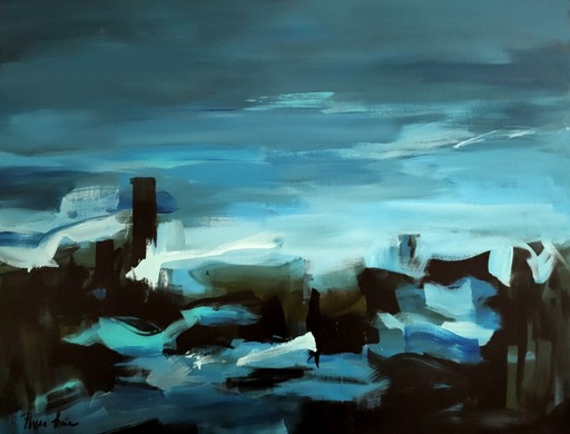 RYSE KAÏA - Peinture - Ciel du matin bleu cristal